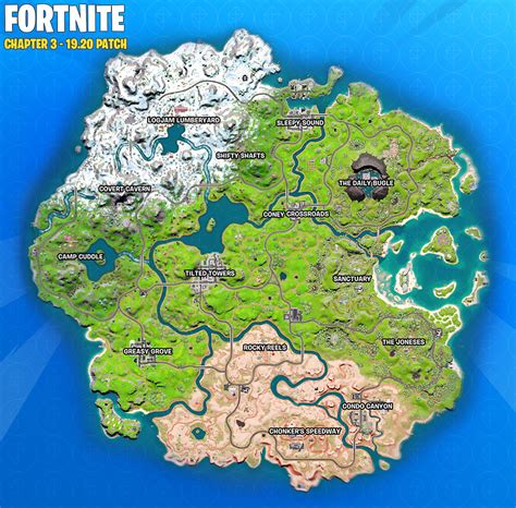 Fortnite map – Chapter 3 Season 1 Update Tilted。